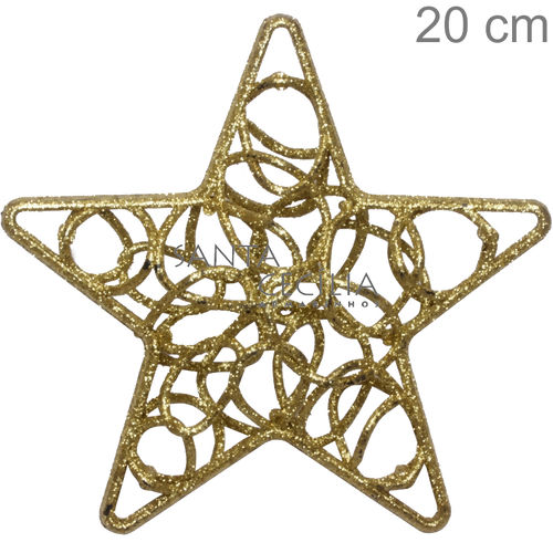 Enfeite de Natal - Estrela Vazada NTA11013 Ouro