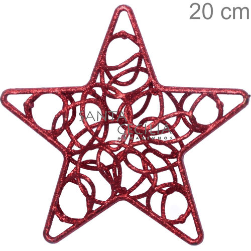 Enfeite de Natal - Estrela Vazada NTA11013 Vermelha