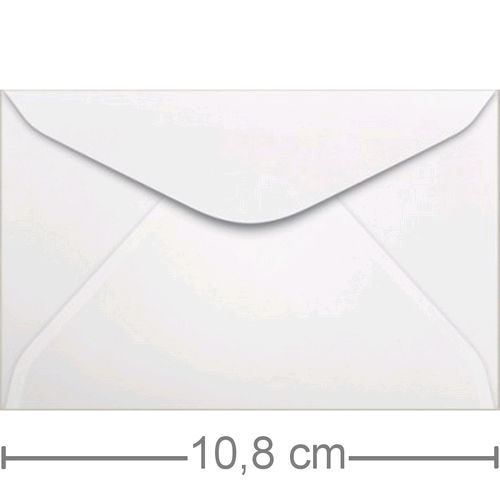 Envelope Visita Branco 50 unid - 72 x 108 mm