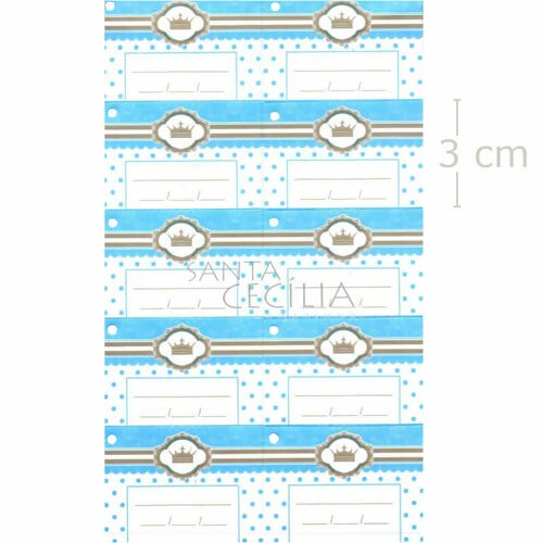 Etiqueta Tag para Lembrancinhas 50 unid. - Coroa Azul