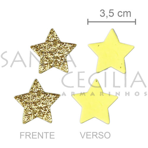 Apliques em EVA - Estrela Amarela G - 8 unid.