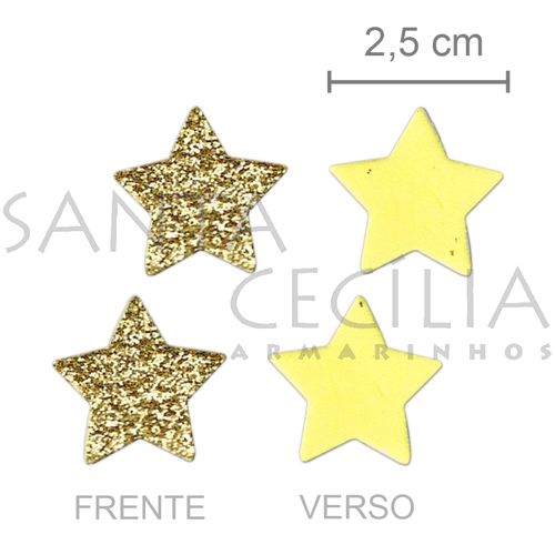 Apliques em EVA - Estrela Amarela M - 20 unid.