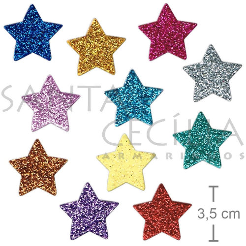 Apliques em EVA - Estrelas Coloridas G - 8 unid.