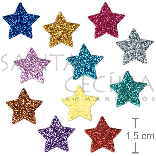 Apliques em  - Estrelas Coloridas M | Santa Cecília