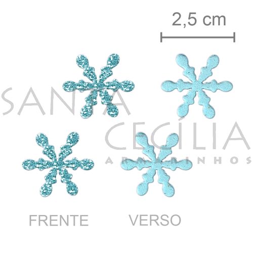 Apliques em EVA - Floco de Neve Azul - 16 unid.