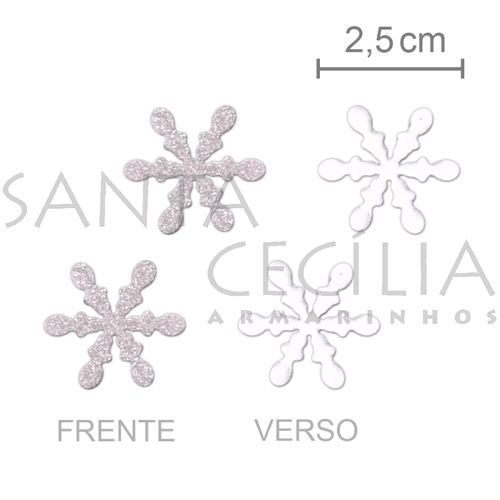 Apliques em EVA - Floco de Neve Branco - 16 unid.