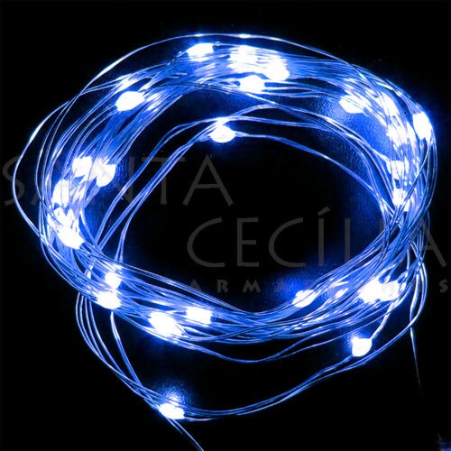 Fio de Cobre LED 30 lâmpadas - Azul