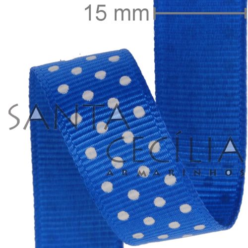 Fita de Gorgurão Azul Poá 1510-131300 - 1,5cm x 10m