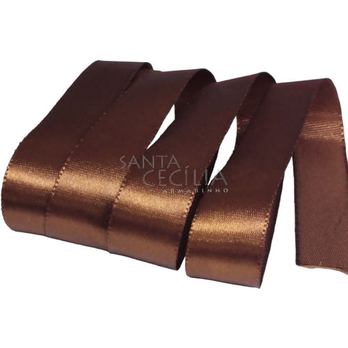 Fita de Cetim Face Simples N°3 - 16mm x 10m - Sinimbu  Marrom - 069