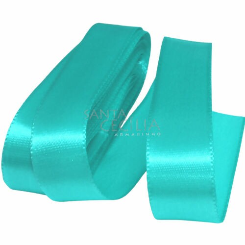 Fita de Cetim Face Simples N°3 - 16mm x 10m - Sinimbu  Verde tiffany - 2888