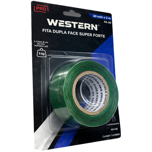 Fita Adesiva Dupla Face Super Forte 30mm x 2m - Ref. FA-30