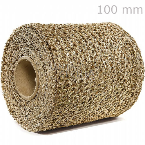 Fita de Natal Metálica Tela Leve 10x9,5m - Dourada Ref.2541
