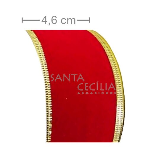Fita Aramada de Veludo 4,6x9m Vermelha - Ref. 8162-1229