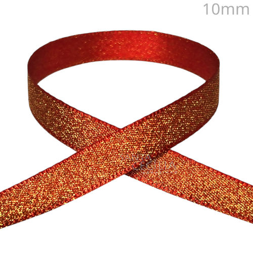 Fita de Natal Sinimbu 10m - Ref.1667/10mm Cor 6 Vermelha com Dourado