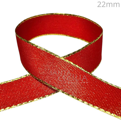 Fita de Natal Sinimbu 10m - Ref.1715/22mm Cor 2 Vermelha e Ouro