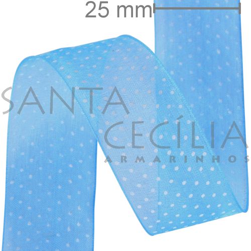 Fita de Voal Azul Poá 1510-551400 - 2,5cm x 10m