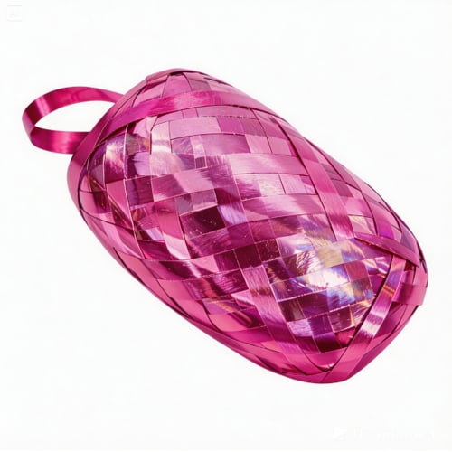 Fitilho Plástico Metálico 0,5 cm x 50 m - Pink