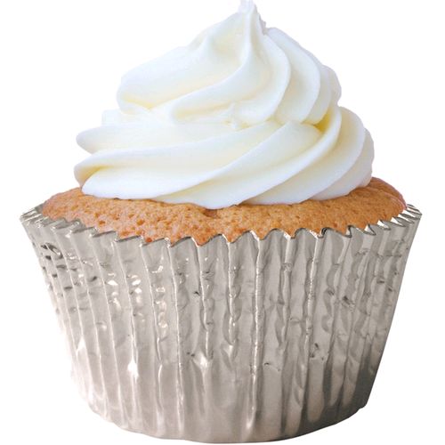 Forminha de Cupcake Metalizada Prata 7 x 5 x 4 cm - 50 unid.