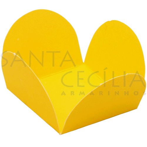 Forminha de Papel para Doces 4 Pétalas Amarelo - 50un