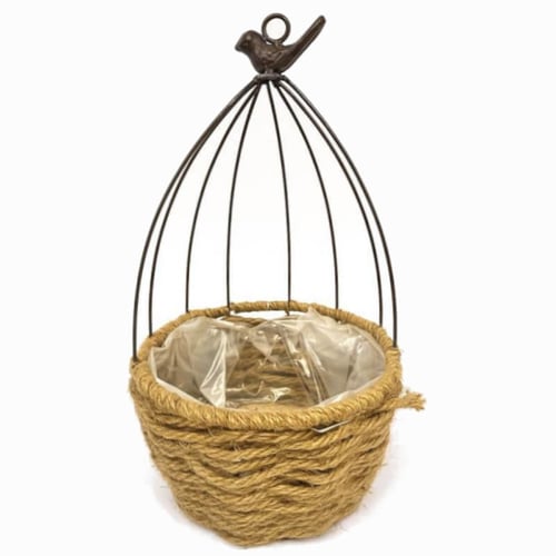 Gaiola Aramada Oval com Sisal 27cm Ref. QX24132 S/2C