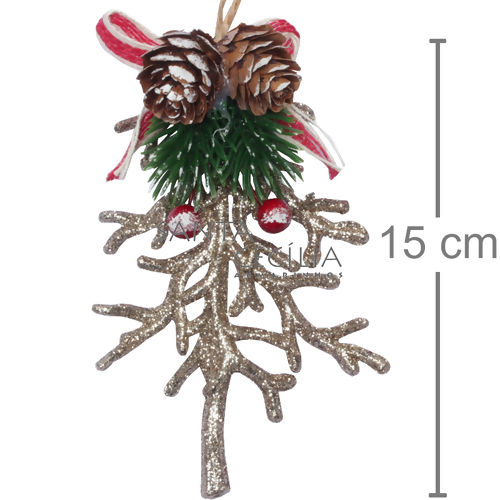 Enfeite de Natal - Galho Ouro Velho com Pinha NTA15102