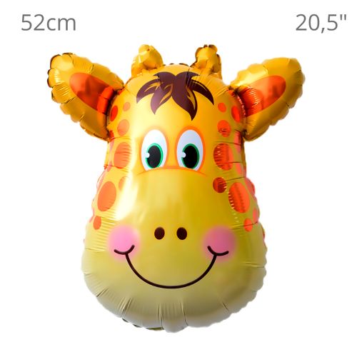 Balão Metalizado c/ Canudo - Girafa 52cm REF.QD046