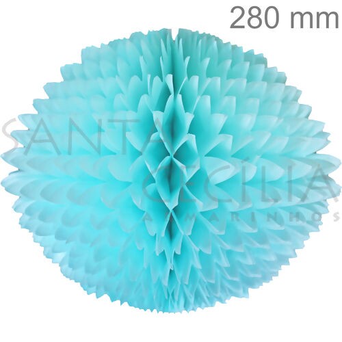 Bola Pom Pom de Papel de Seda 280mm - Ref. 174 - Tiffany