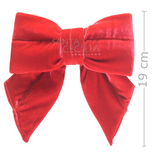 Laço de Veludo - Cristal Vermelho