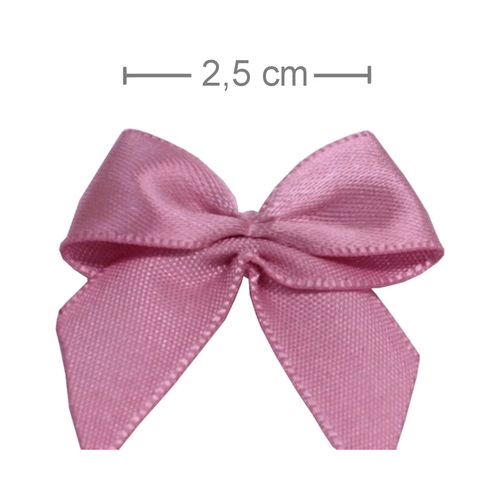 Laço de Cetim 2,5cm - 50 unidades - Rosa