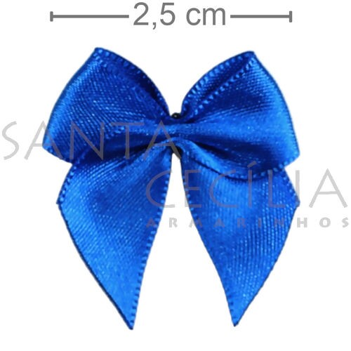 Laço de Cetim 2,5cm - 50 unidades - Azul Royal