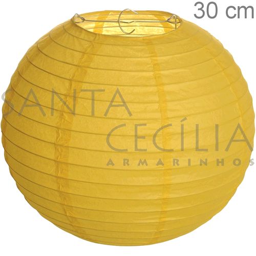 Lanterna Redonda 30 cm - Amarela