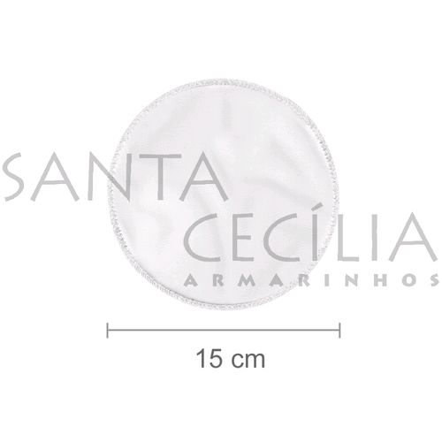 Organza Redonda 15 cm - Branca com Borda Branca - 25 unidades