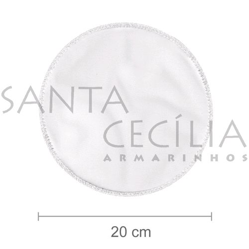 Organza Redonda 20 cm - Branca com Borda Branca - 25 unidades