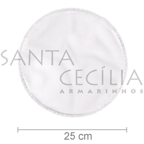 Organza Redonda 25 cm - Branca com Borda Branca - 25 unidades