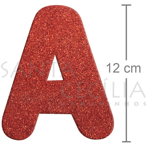 Letras em EVA Vermelho com Glitter