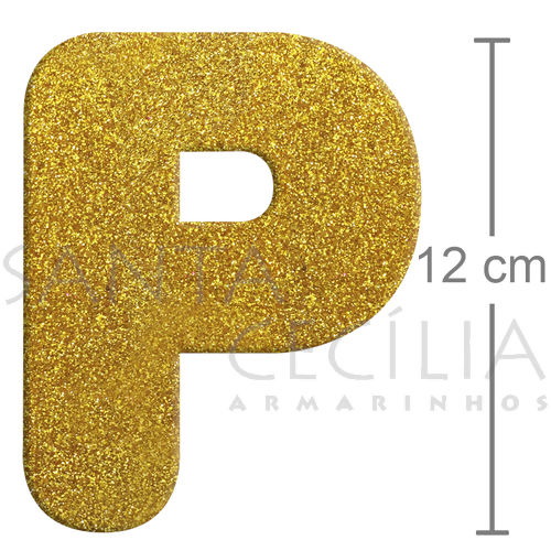 Letra em EVA Ouro com Glitter - P