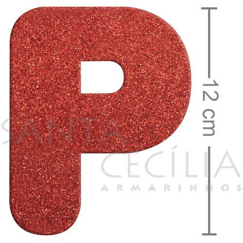 Letra em EVA Vermelho com Glitter - P