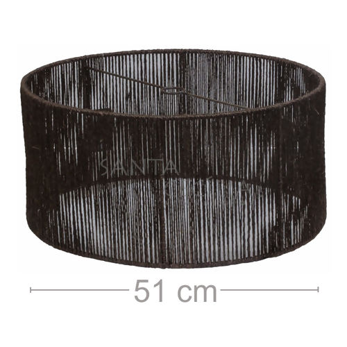 Luminária Rústica Redonda 50cm - Sisal Marrom 171,90