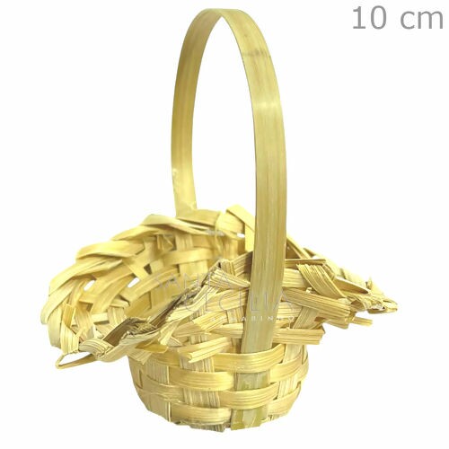 Mini Cesta de Bambu com Alça Ref.IX-001 - Florista