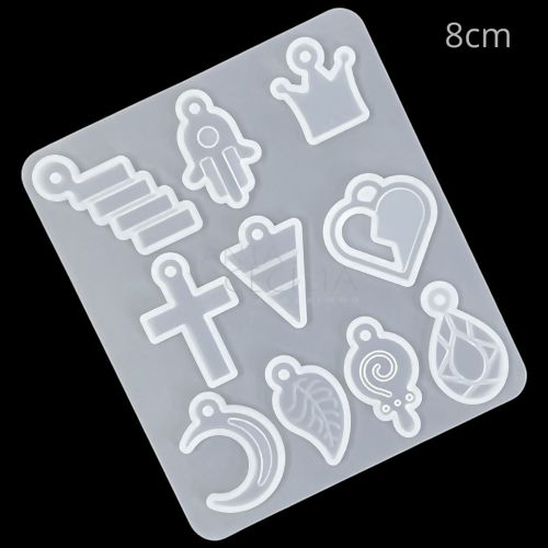 Molde de Silicone para Resina 10 Pingentes - Ref. SM018