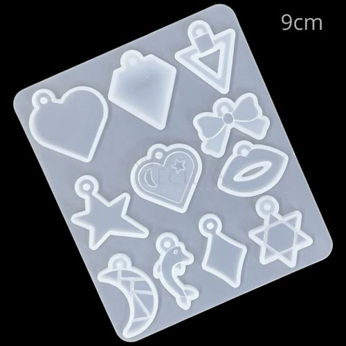Molde de Silicone para Resina 10 Pingentes - Ref. SM019