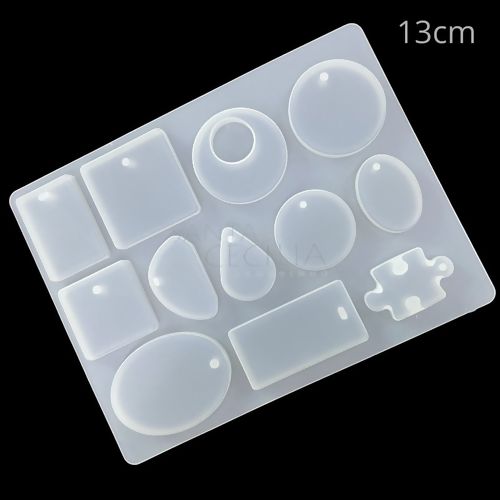 Molde de Silicone para Resina 12 Pingentes - Ref. SM017