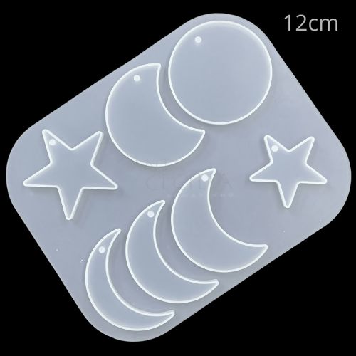Molde de Silicone para Resina 7 Pingentes - Ref. SM016