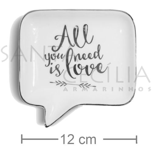 Mini Prato Decorativo em Cerâmica All You Need Is Love - NC8178108-15