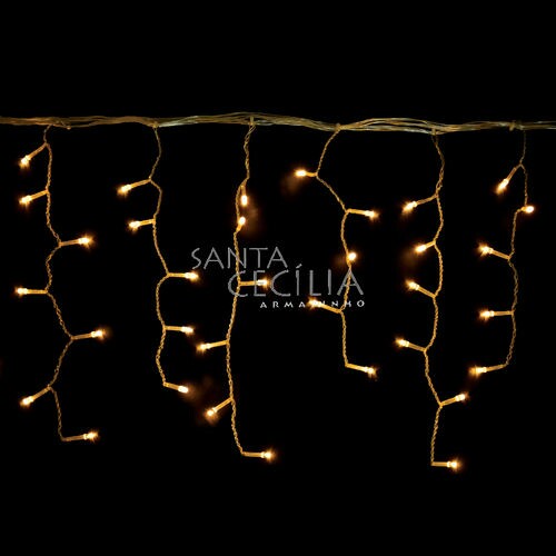 Cascata 8 Funções 100LED Branco Quente Fio Transparente Ref. NTL1100Q127V