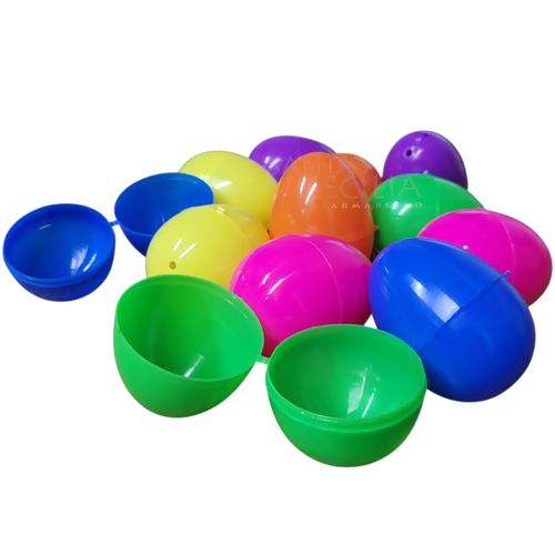 Ovos de Páscoa de Plástico 12 Unid.  Ref. 6X4C 6 cm Colorido