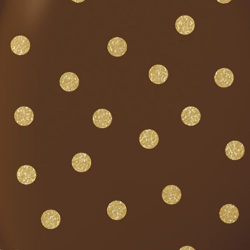 Papel Chumbo 8 x 7,8 cm - 300 unid. Poá Glitter Marrom/Ouro