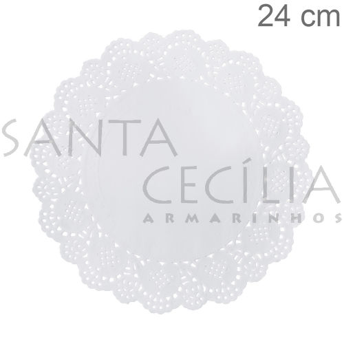 Toalha Rendada de Papel Branca 24cm - 100 unidades