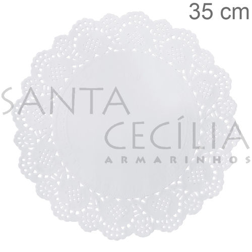 Toalha Rendada de Papel Branca 35cm - 100 unidades