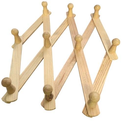 Gancho Parede Retrátil de Madeira 32 cm